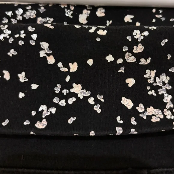 PINK Victoria’s Secret Black Flared Yoga Pants with Floral Waistband - Picture 3 of 4